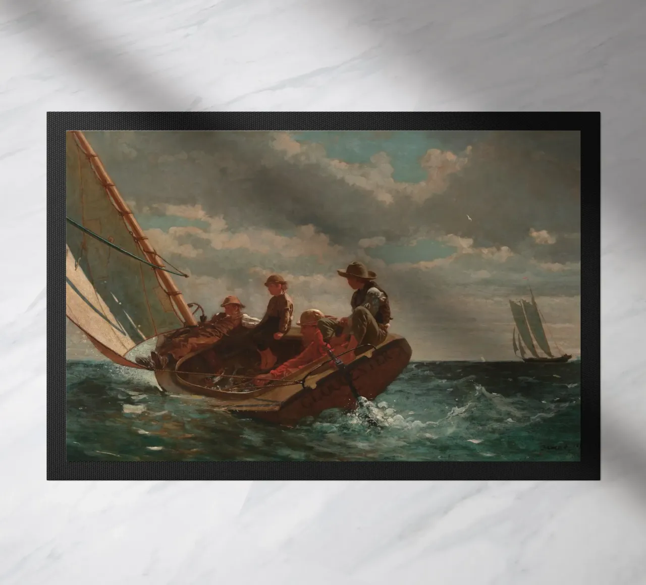 Winslow Homer - Breezing Up (Un viento favorable) felpudo de William Store