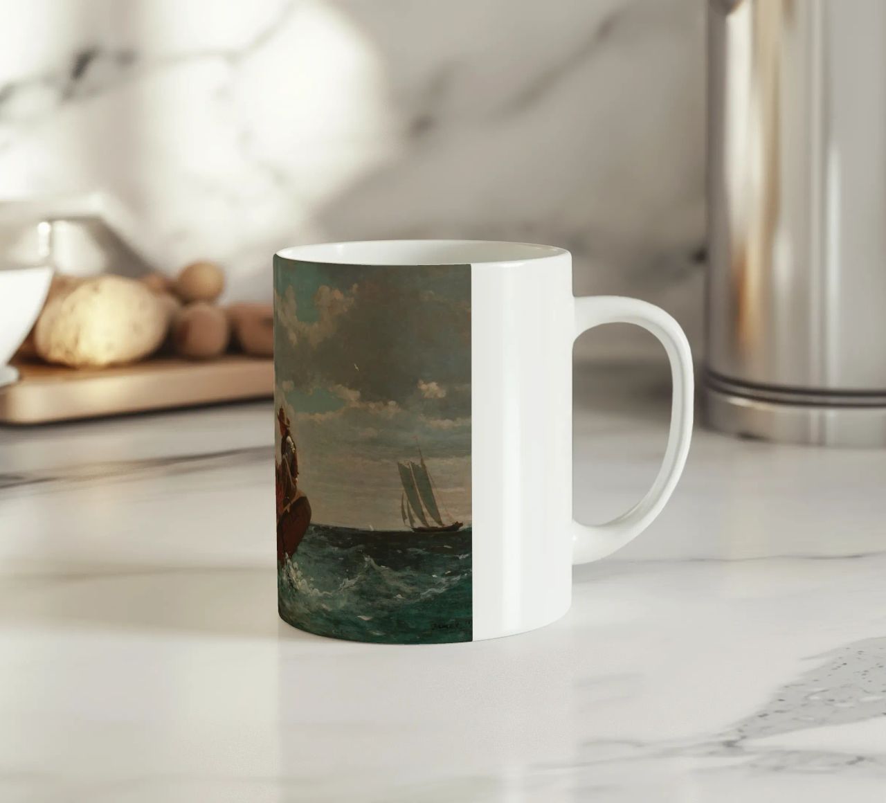 Winslow Homer - Breezing Up (Un vento giusto) tazza in ceramica da William Store