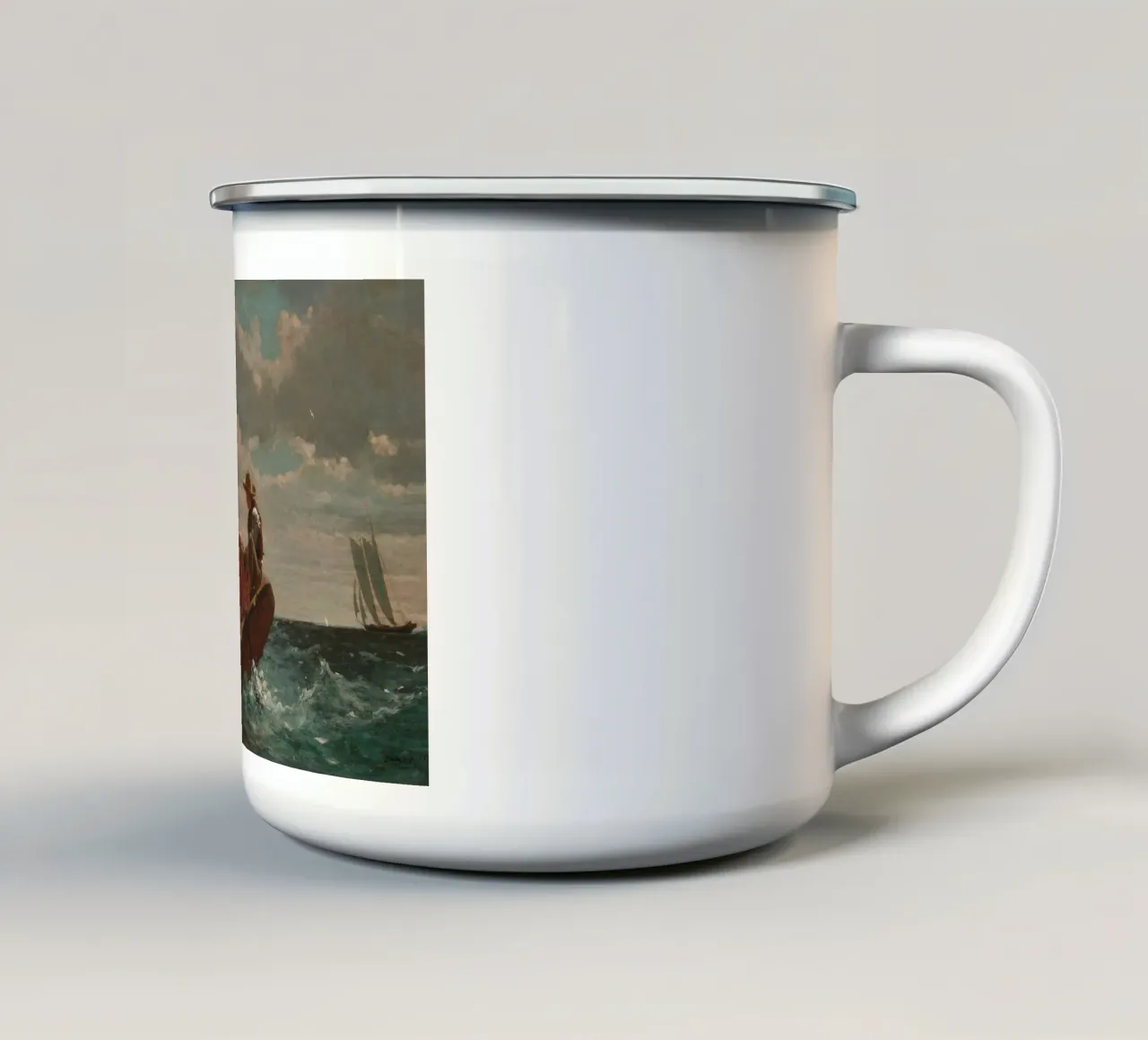 Winslow Homer - Brise (Ein schöner Wind) Emaille Tasse von William Store