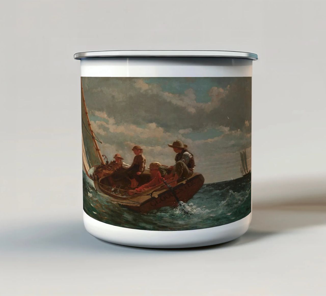 Winslow Homer - Breezing Up (Un vento giusto) tazza in smalto da William Store