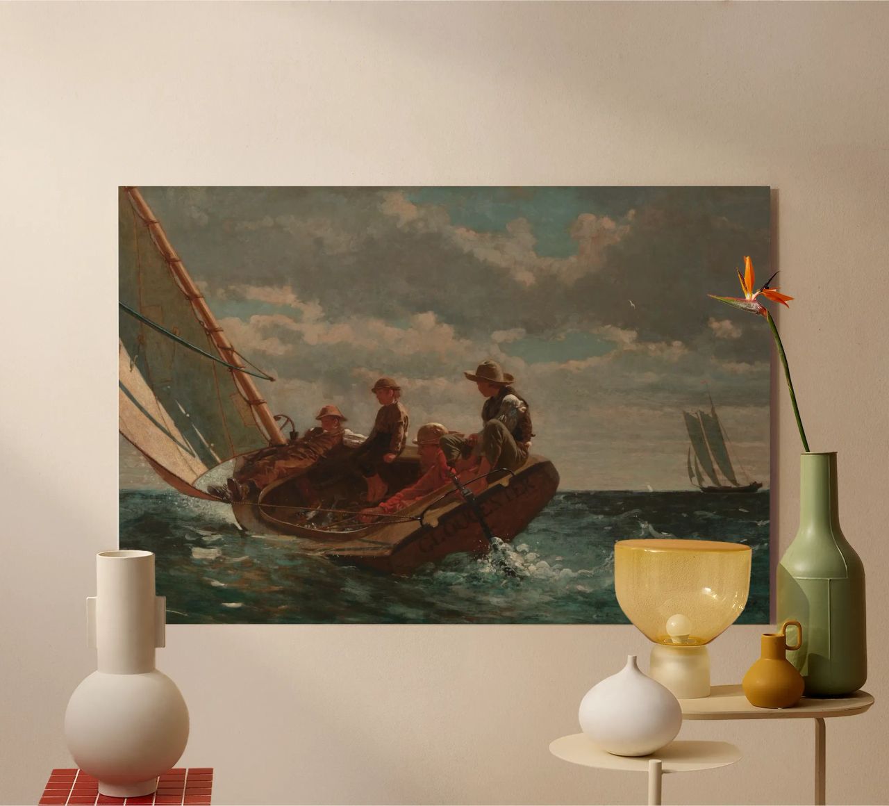 Winslow Homer - Breezing Up (Un vento giusto) plexiglass da William Store