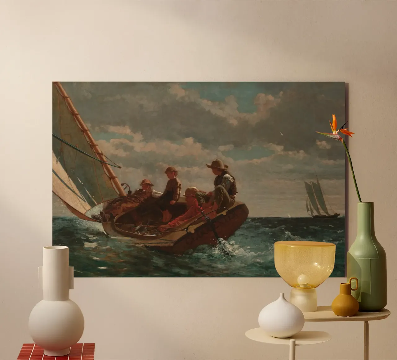 Winslow Homer - Breezing Up (Un vento giusto) alluminio dibond da William Store