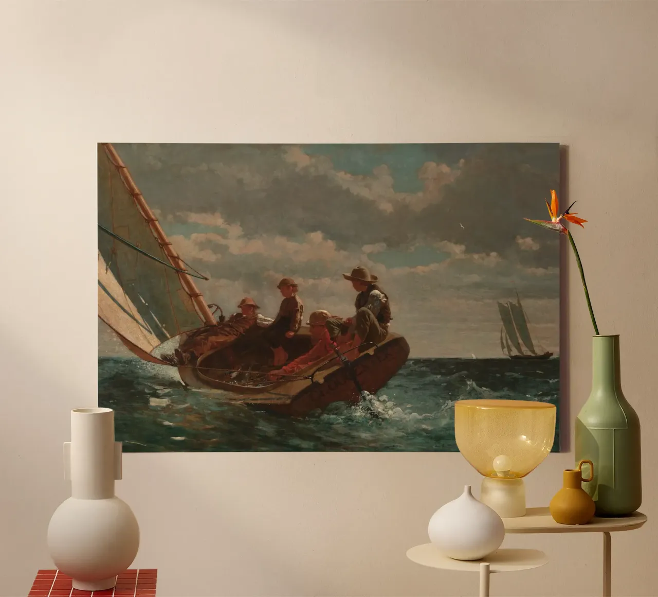 Winslow Homer - Breezing Up (Un vento giusto) tela da William Store