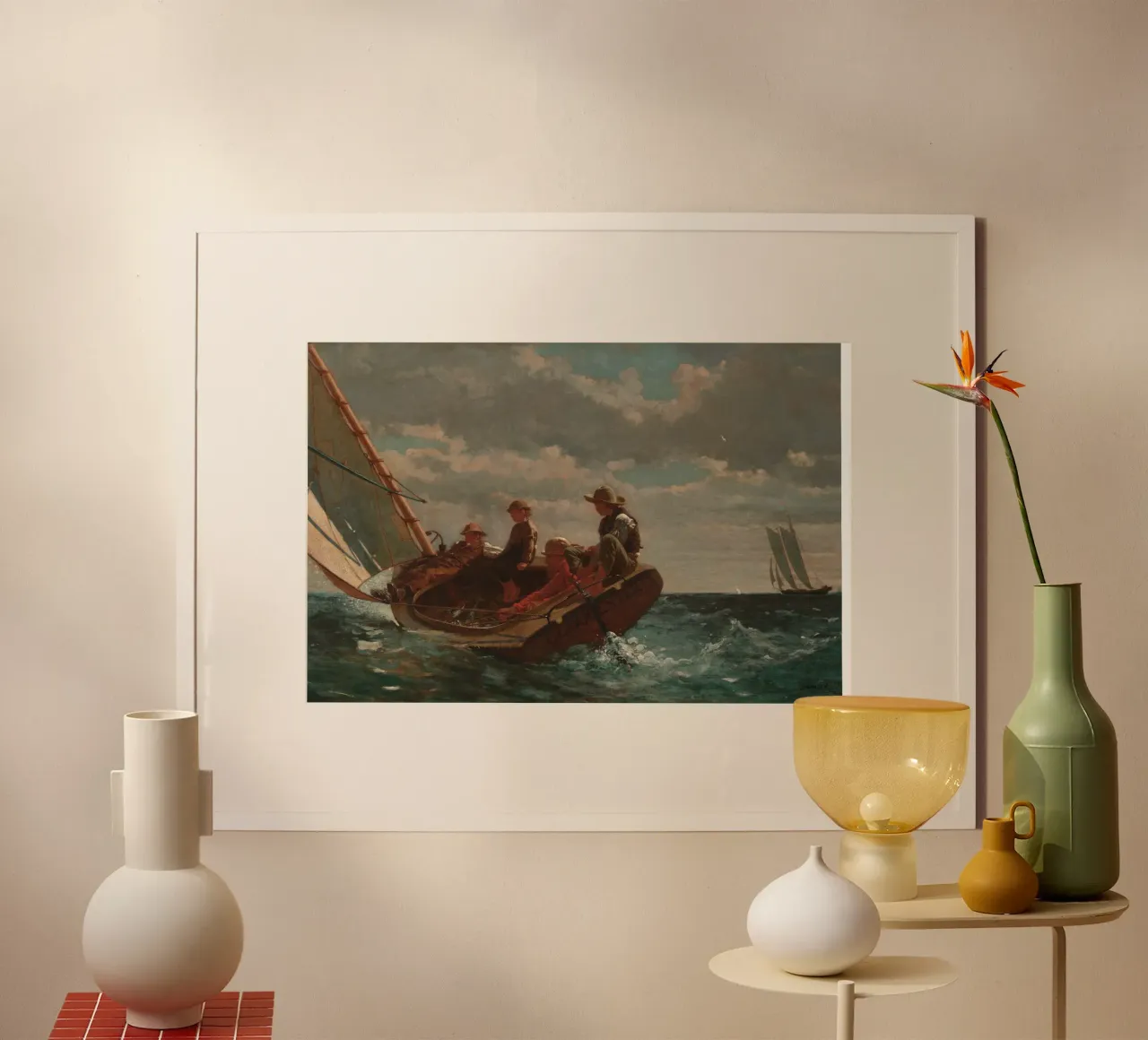 Winslow Homer - Brise (Ein schöner Wind) Poster mit Aluminium Rahmen von William Store