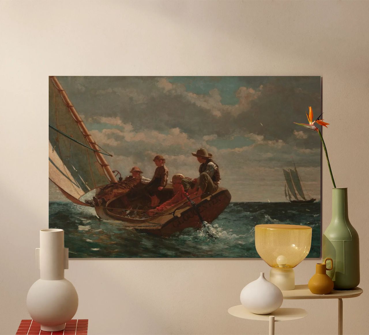 Winslow Homer - Breezing Up (Un vento giusto) carta hahnemühle da William Store