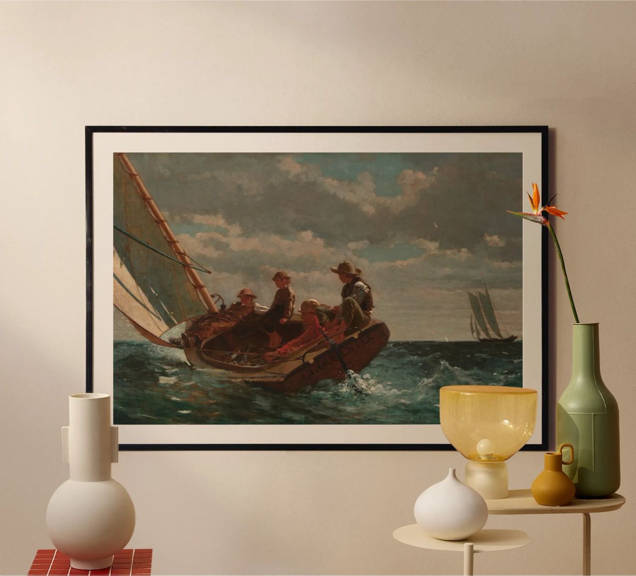 Winslow Homer - Breezing Up (Un vento giusto) carta hahnemühle da William Store