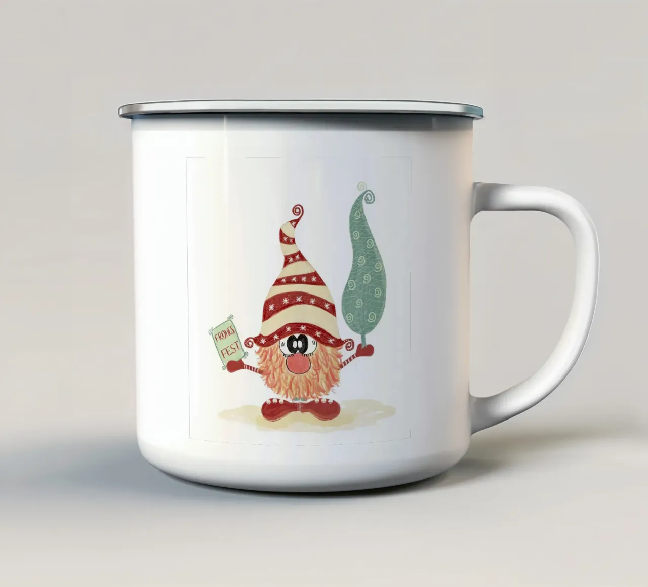 Elfi di Natale tazza in smalto da Inge Hauser Illustration