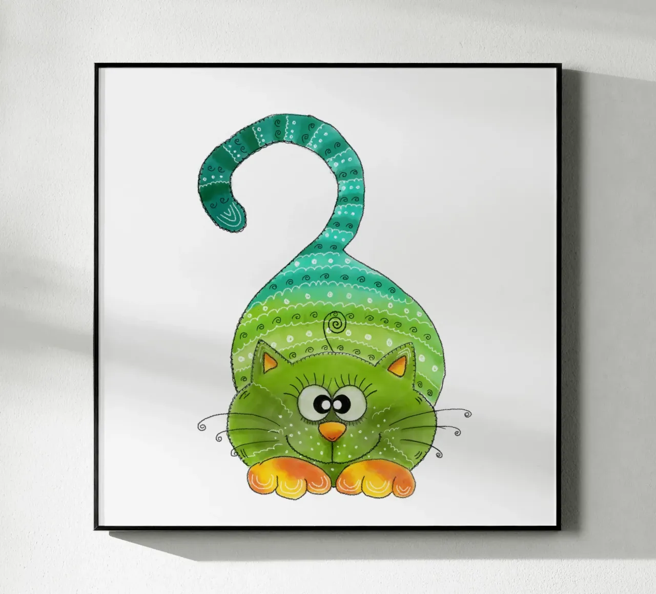 MON CHAT plexiglas de Inge Hauser Illustration