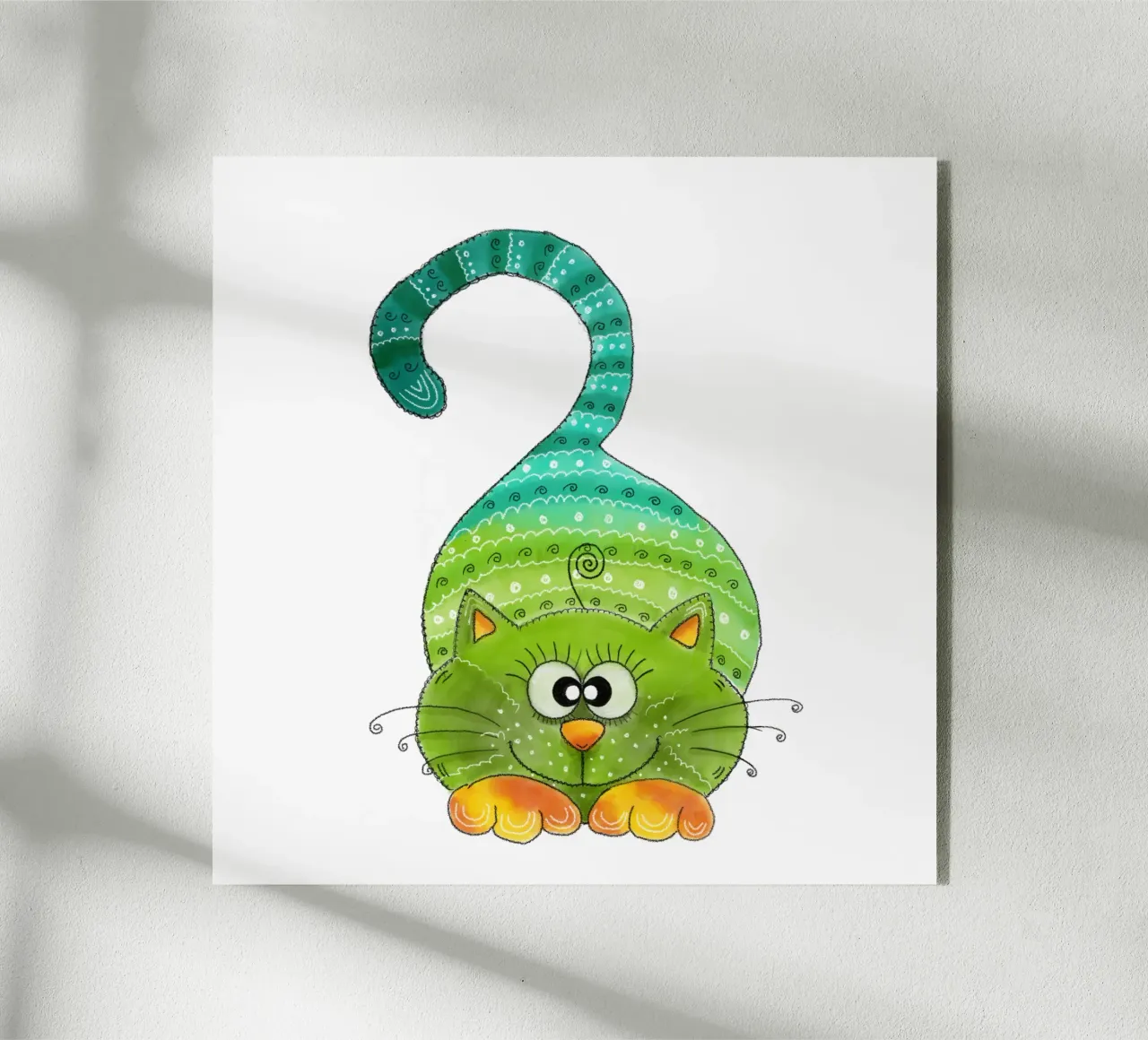 MON CHAT plexiglas de Inge Hauser Illustration