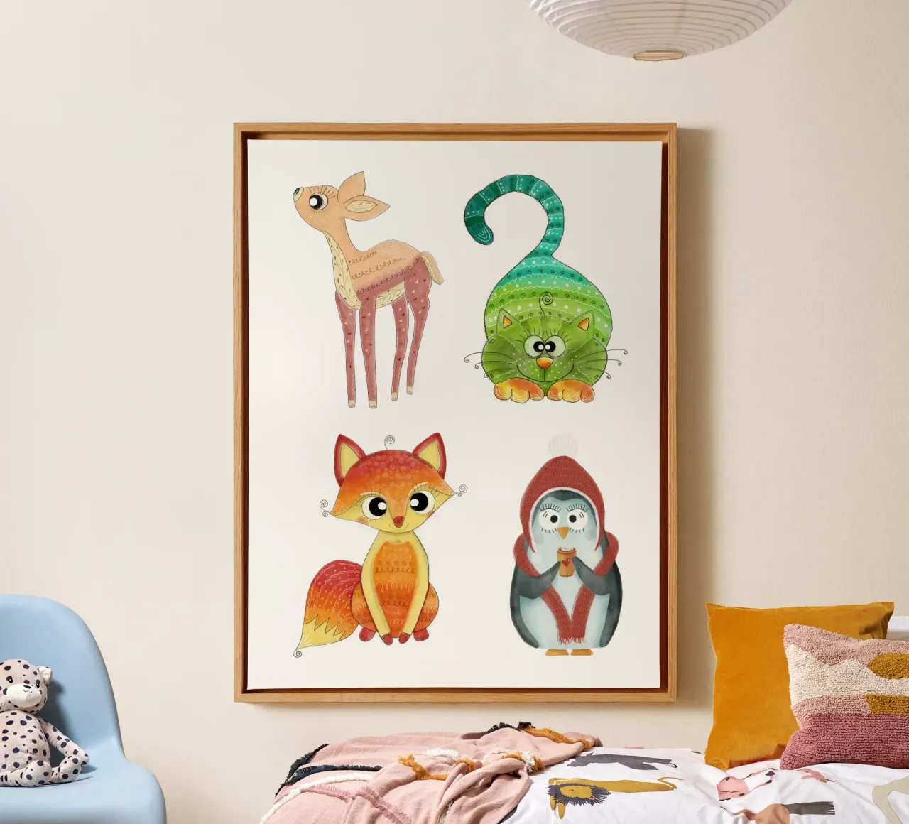 STICKER tela con Cornice a cassetta da Inge Hauser Illustration