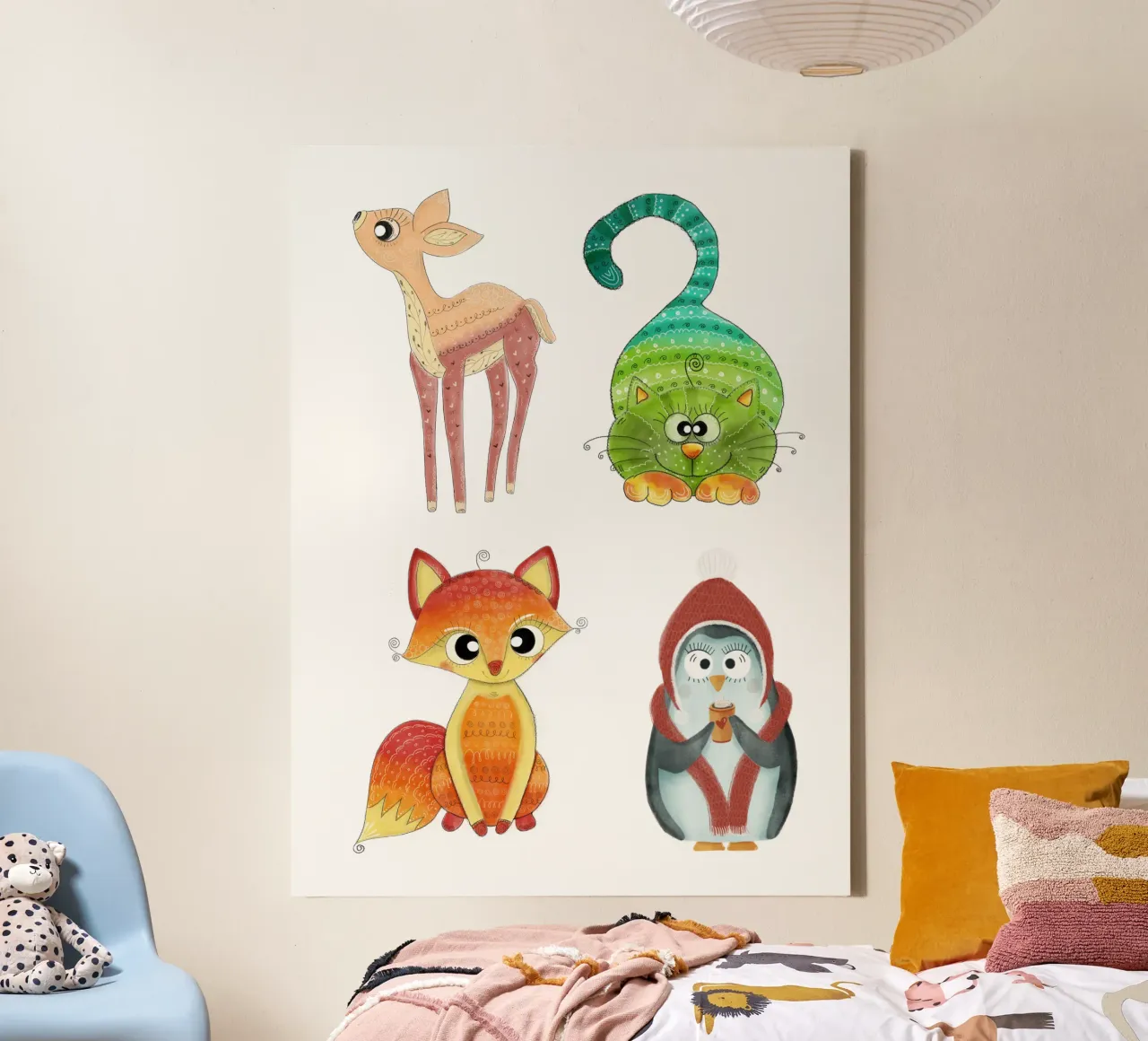 STICKER tela con Cornice a cassetta da Inge Hauser Illustration
