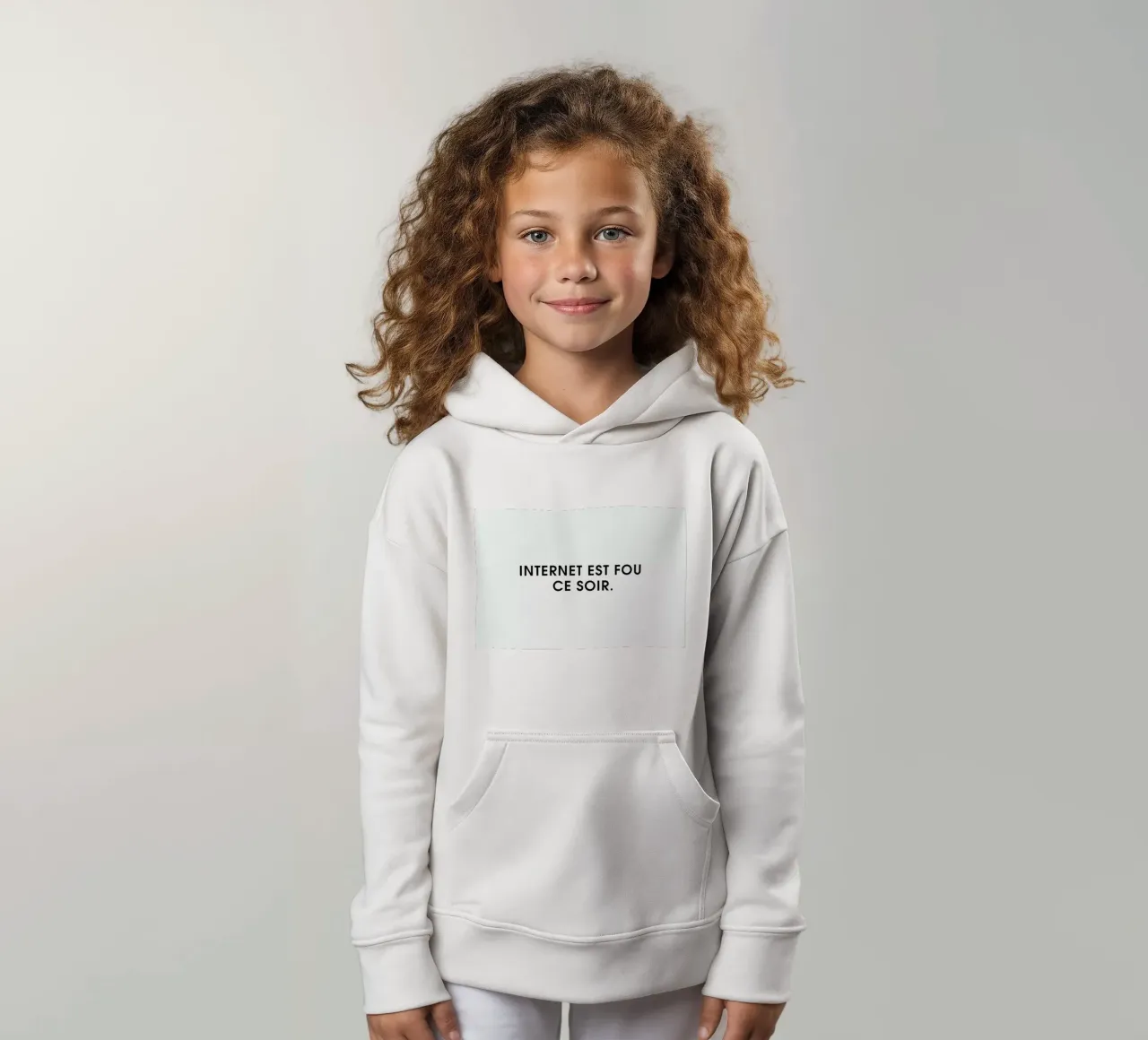 Internet est fou ce soir - White felpa bambino con cappuccio da Intertitres
