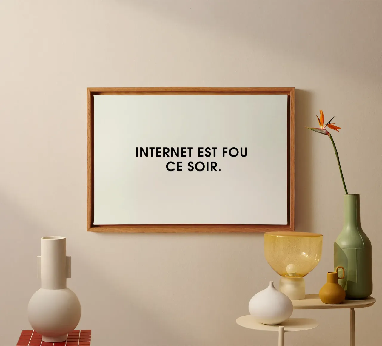 Internet est fou ce soir - White tela con Cornice a cassetta da Intertitres