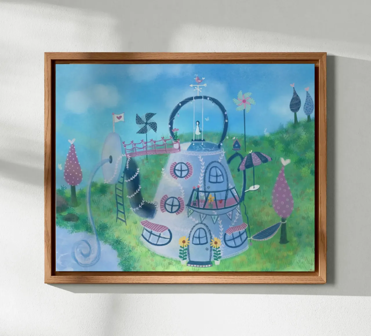 SÜSSES KLEINES ZUHAUSE Alu-Dibond von Inge Hauser Illustration