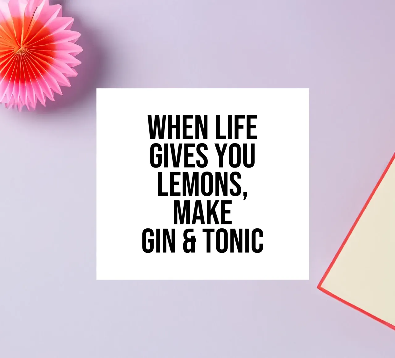 Wenn das Leben dir Zitronen gibt, mach Gin Tonic Zitat Sticker von Paigaam Studio