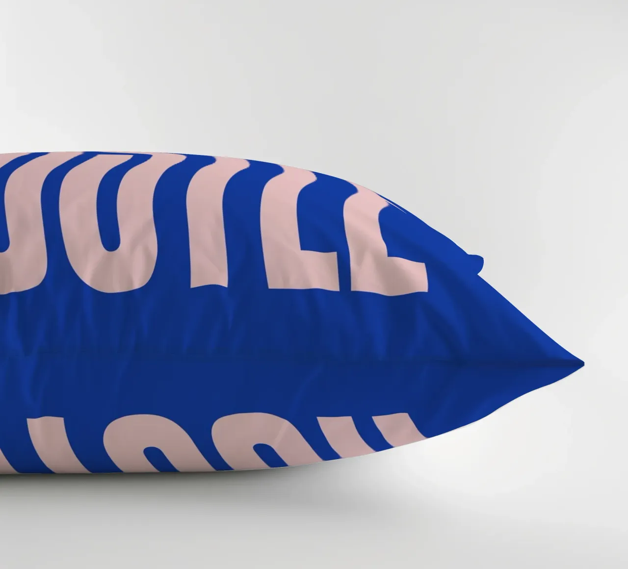Hustle Wavy Text (Blue tone) decorative cushion by Paigaam Studio