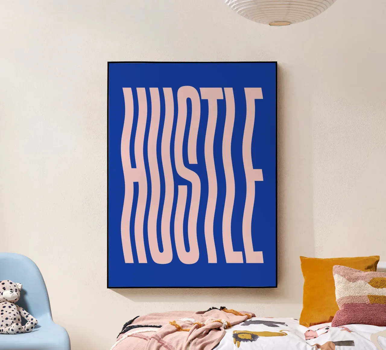 Hustle Wavy Text (Blauton) Acryl-Glas von Paigaam Studio