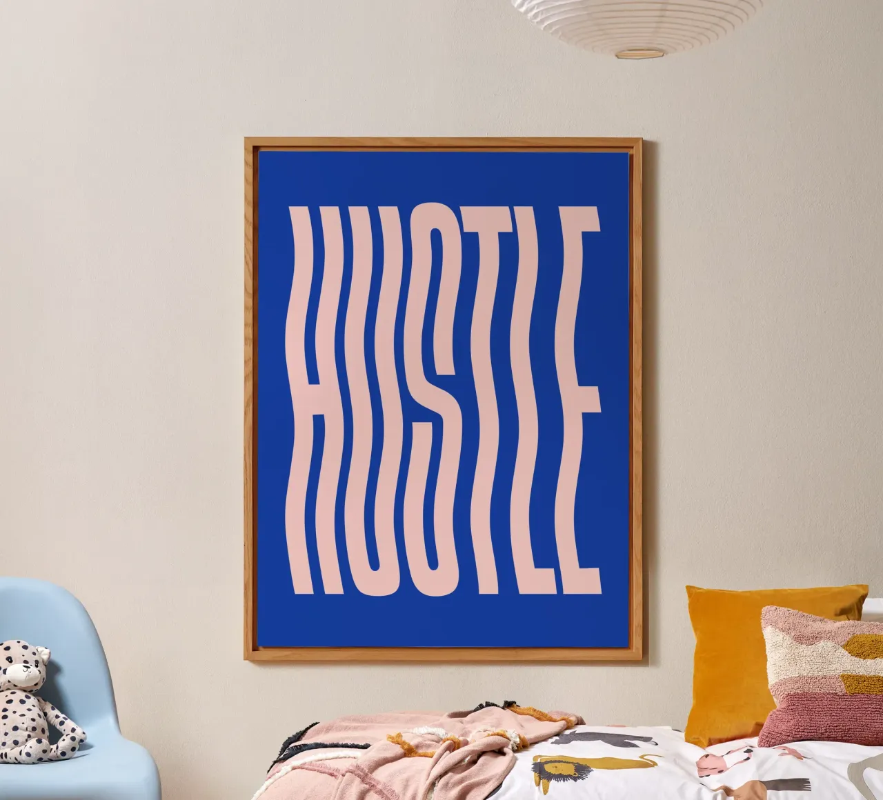 Hustle Wavy Text (Blauton) Alu-Dibond von Paigaam Studio
