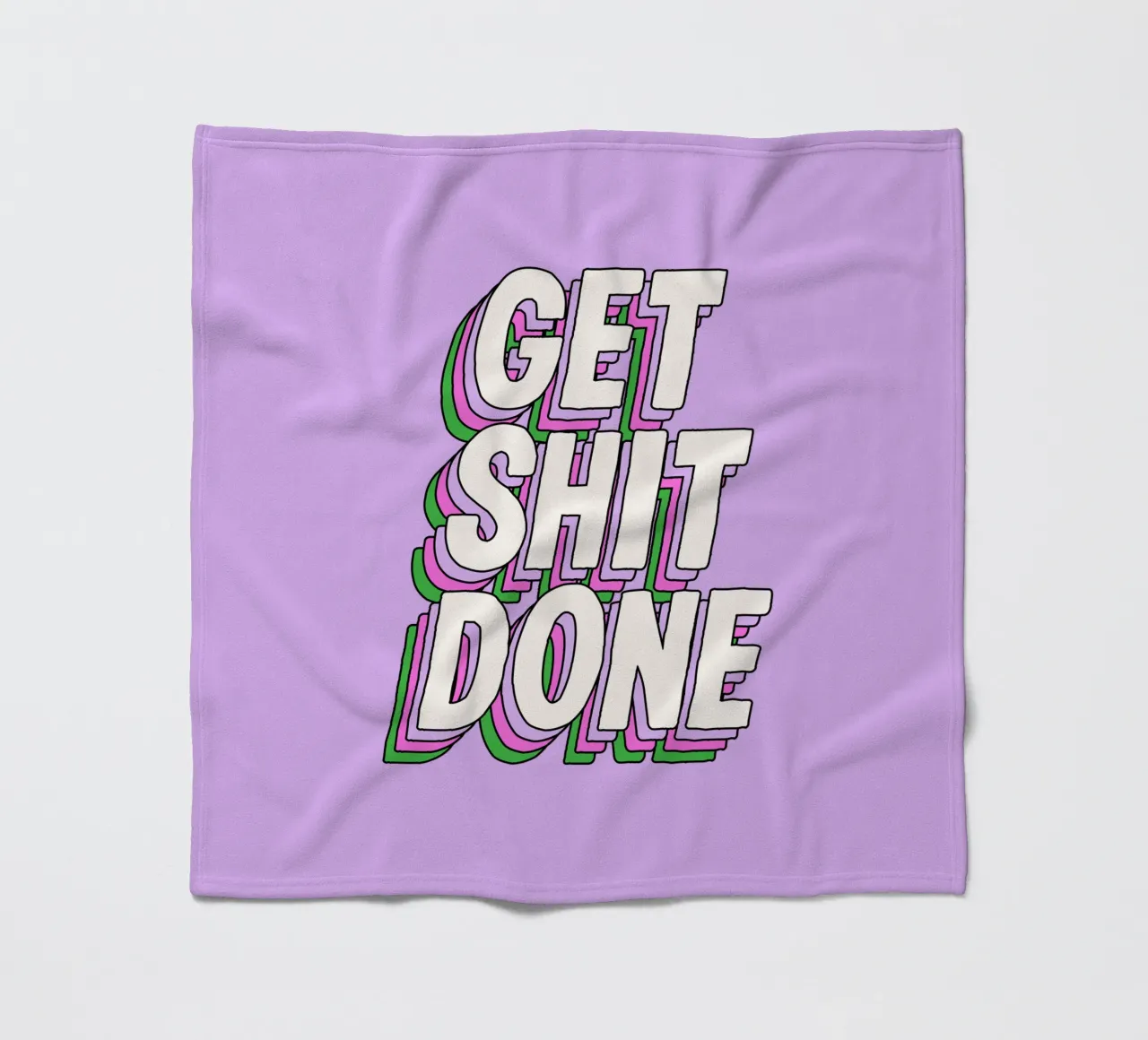 Design tipografico Get Shit Done in viola lilla coperta in pile da THE MOTIVATED TYPE