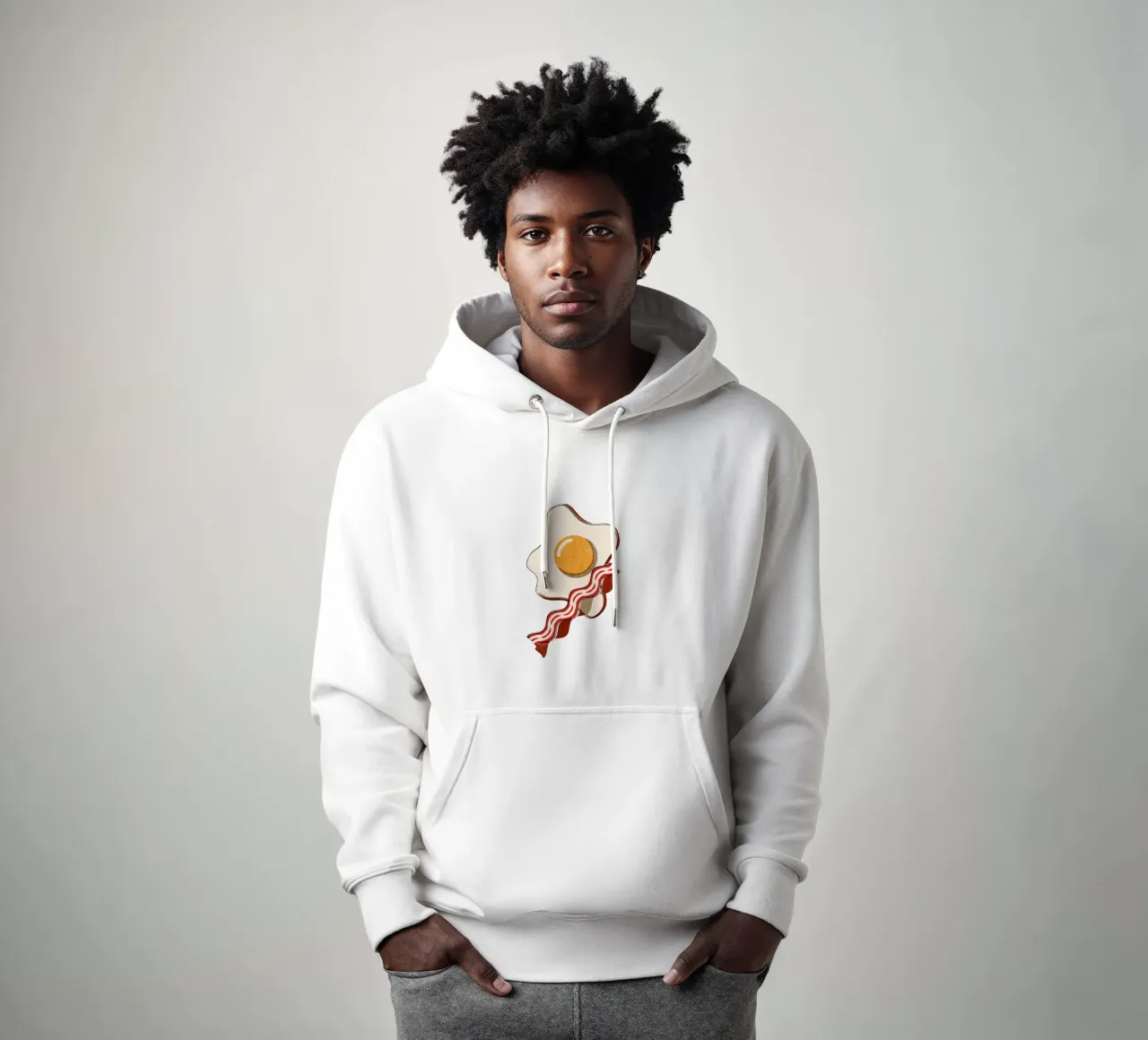 FAST FOOD - Egg and Bacon felpa con cappuccio da DANIEL COULMANN