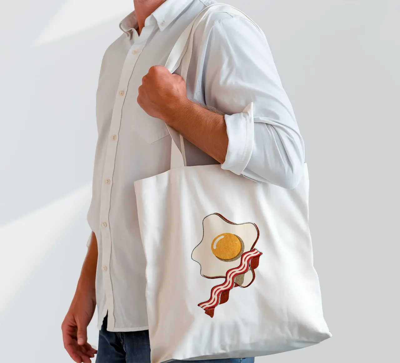 FAST FOOD - Egg and Bacon borsa in juta da DANIEL COULMANN