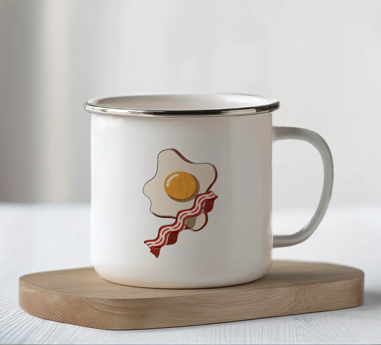 FAST FOOD - Egg and Bacon tazza in smalto da DANIEL COULMANN
