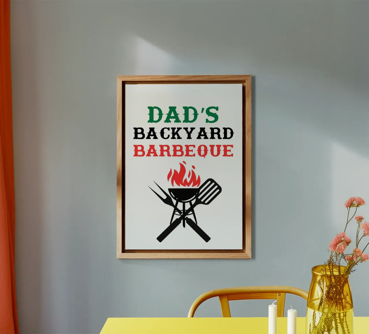 Barbeque in giardino di papà alluminio dibond da ramosashop