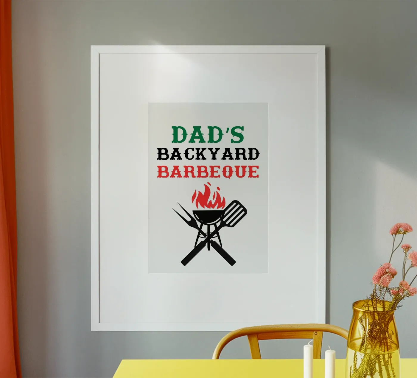 Barbecue de papa dans l'arrière-cour poster de ramosashop