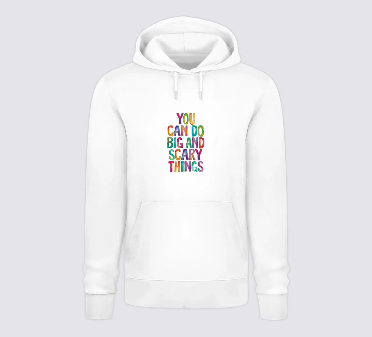 You Can Do Big and Scary Things Diseño tipográfico arco iris sudadera con capucha de THE MOTIVATED TYPE