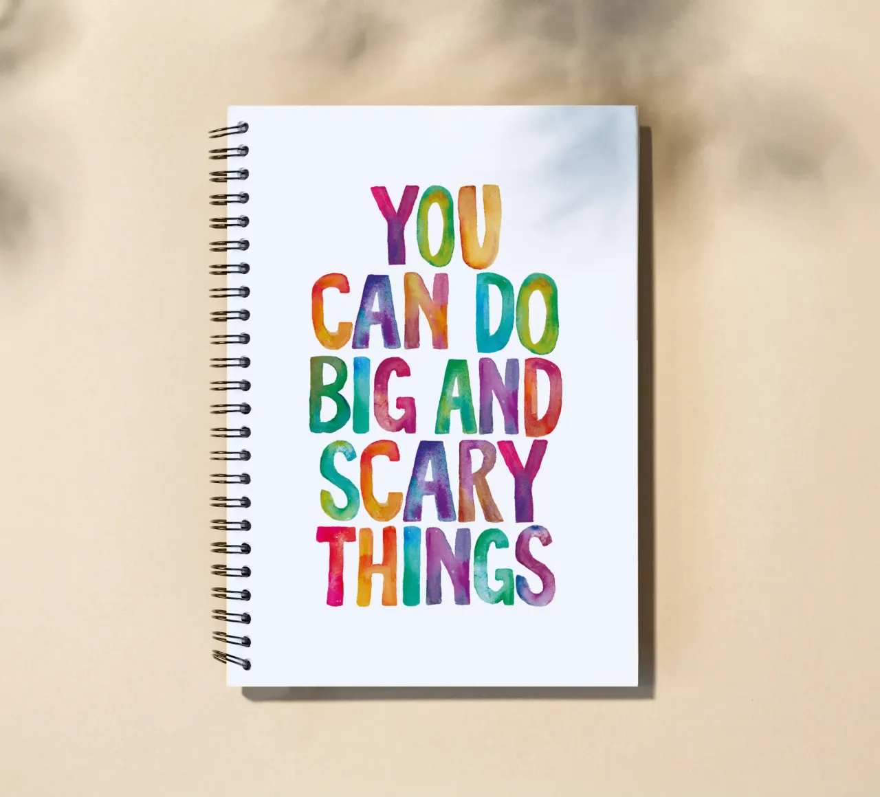 You Can Do Big and Scary Things Regenbogen Typografie Design Ringbuch von THE MOTIVATED TYPE