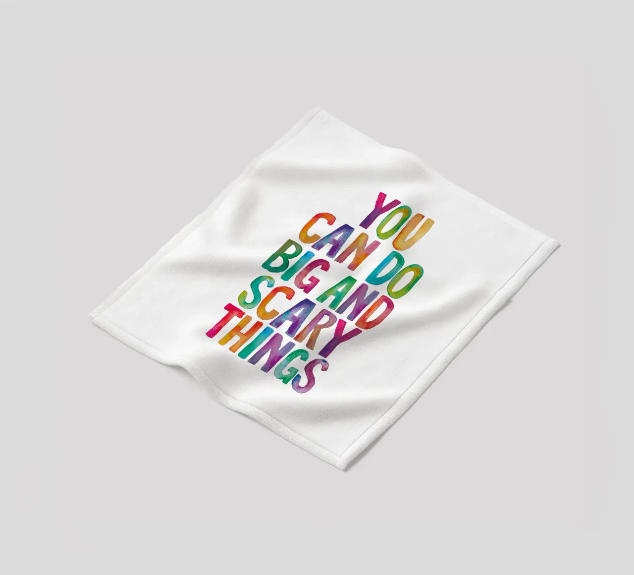 You Can Do Big and Scary Things Rainbow Typography Design fleece blanket by THE MOTIVATED TYPE