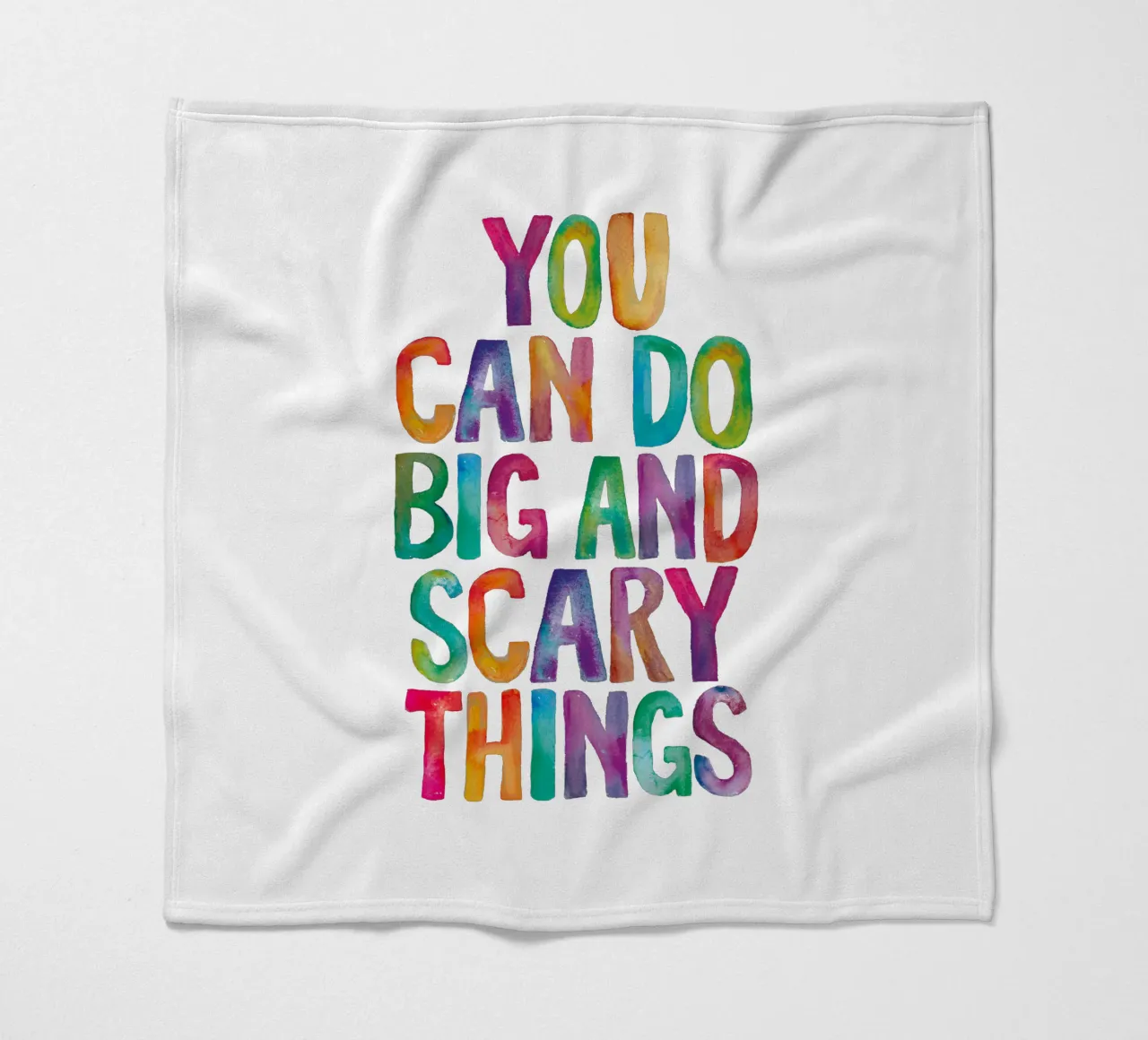 You Can Do Big and Scary Things Rainbow Typography Design fleece blanket by THE MOTIVATED TYPE
