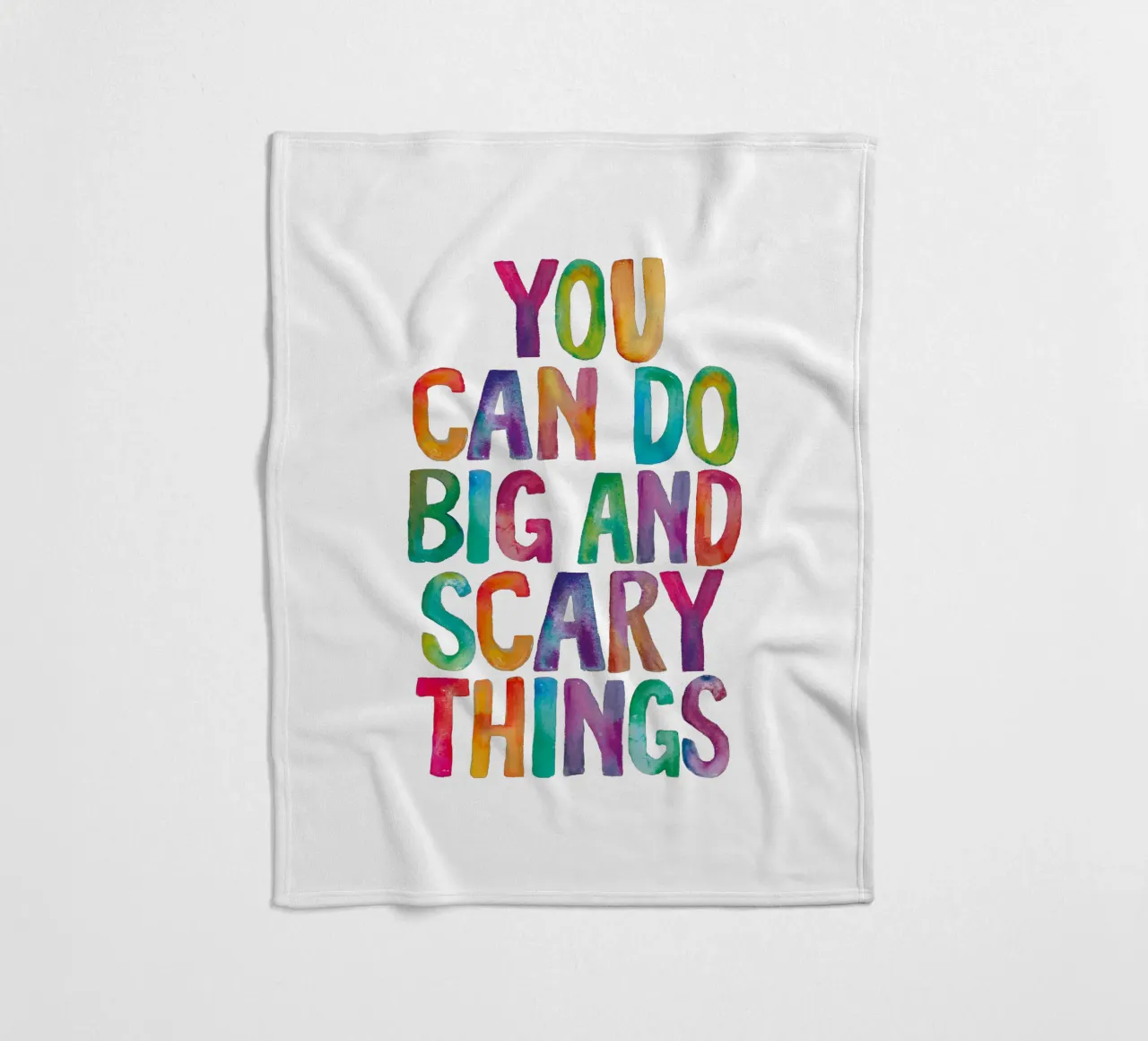 You Can Do Big and Scary Things Rainbow Typography Design fleece blanket by THE MOTIVATED TYPE