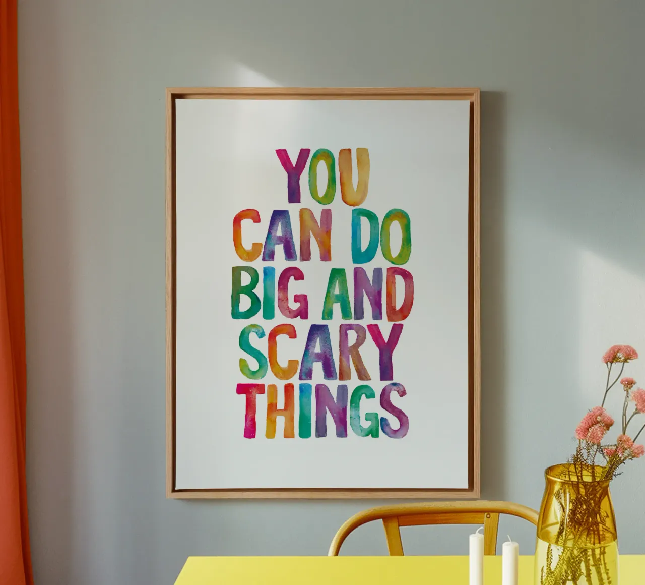 You Can Do Big and Scary Things Rainbow Typography Design canvas by THE MOTIVATED TYPE