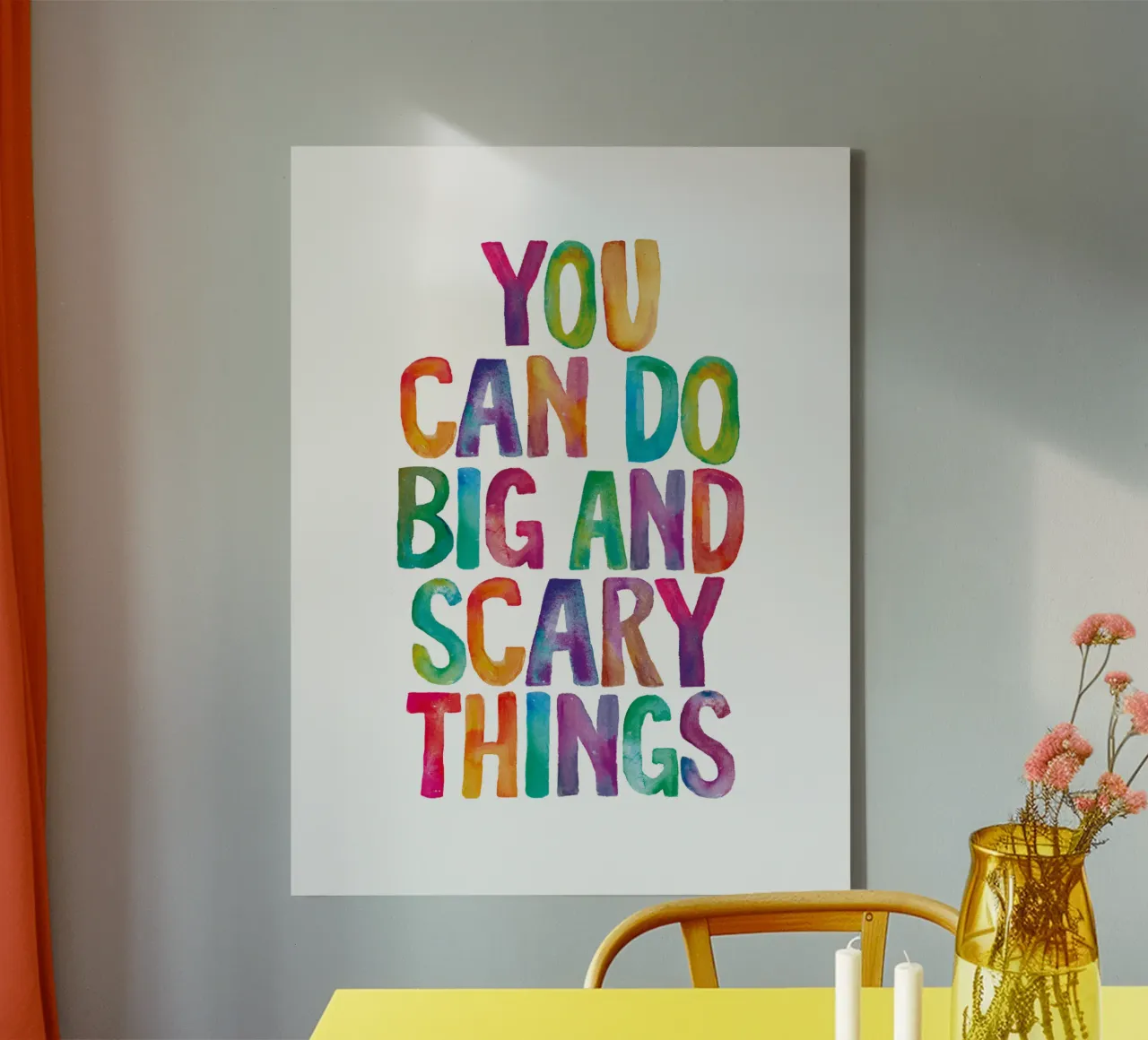 You Can Do Big and Scary Things Rainbow Typography Design canvas by THE MOTIVATED TYPE