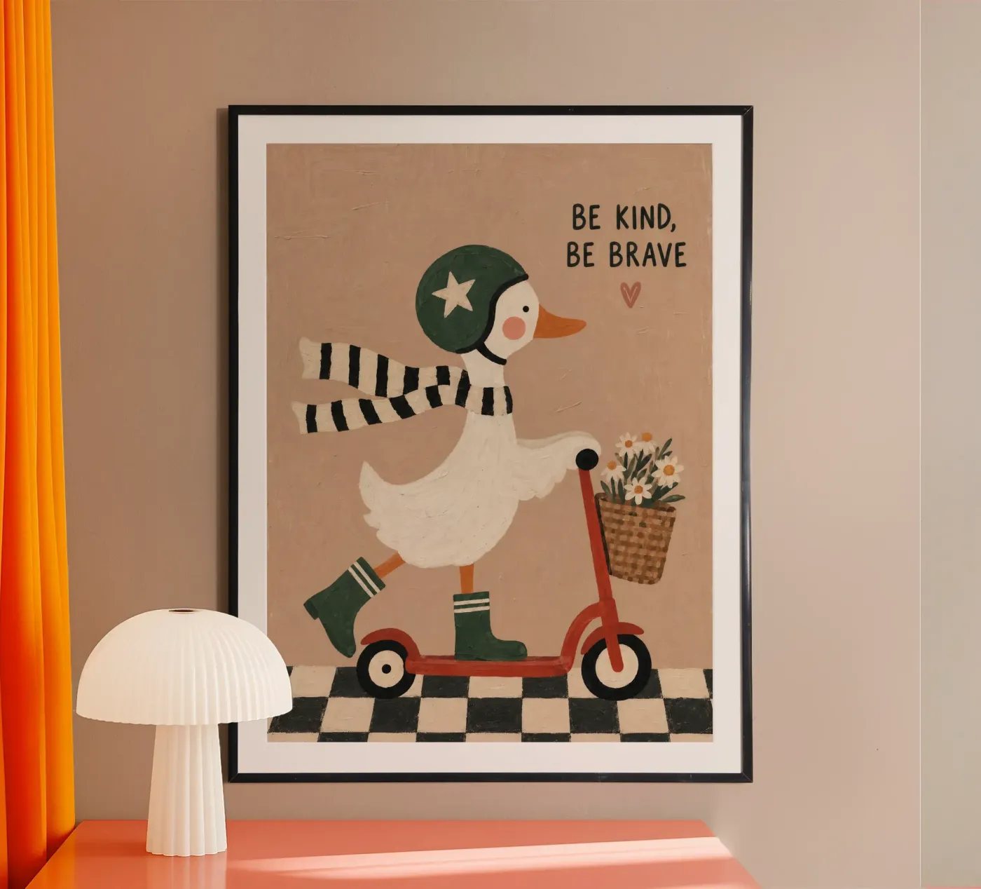 Sei freundlich, sei mutig Poster von Words & wonders