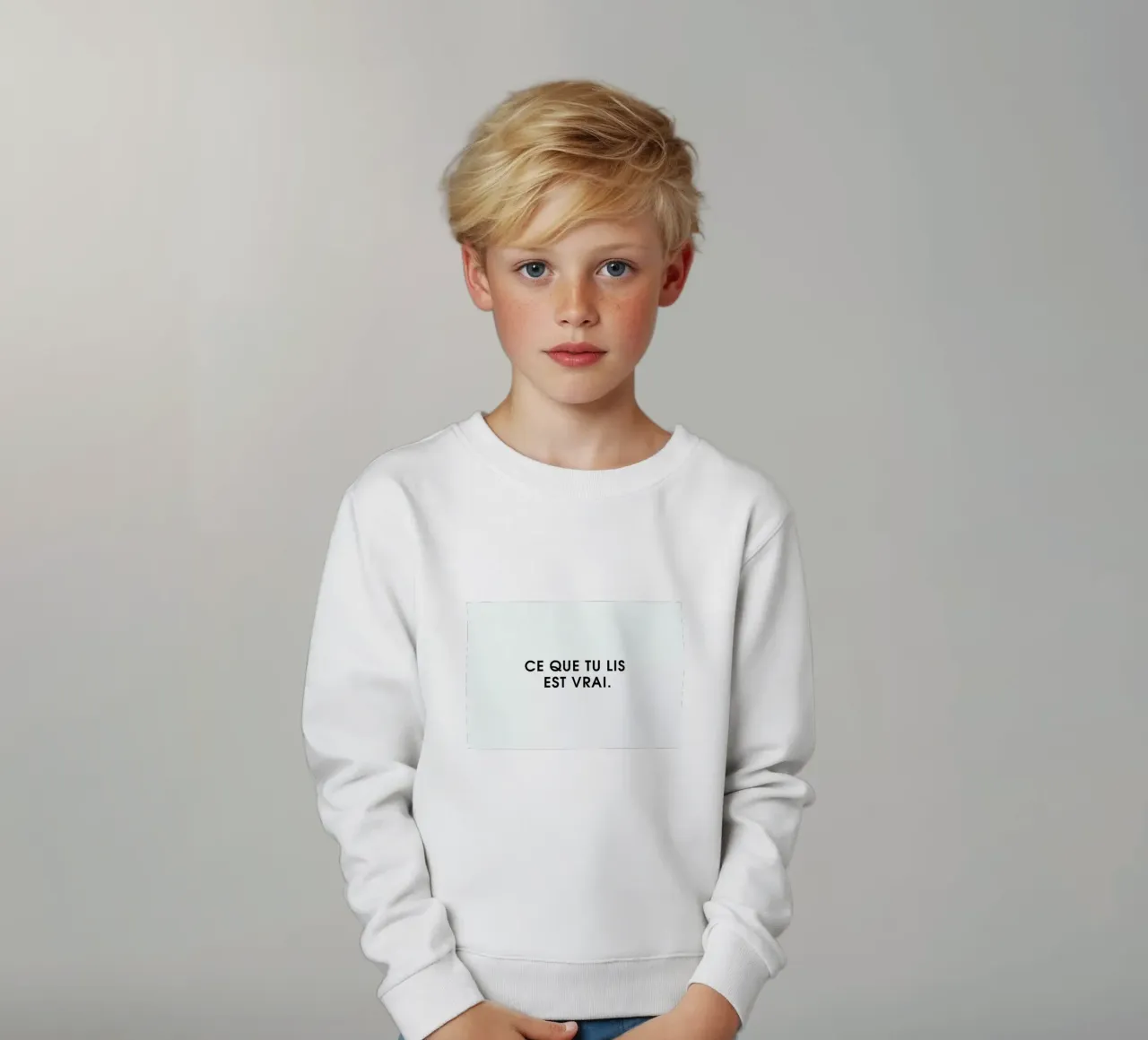 Ce que tu lis est vrai - White felpa bambino da Intertitres