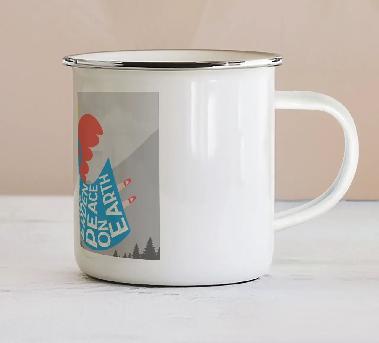 Angeli di Natale - pace in terra tazza in smalto da FrauFrüchtnicht