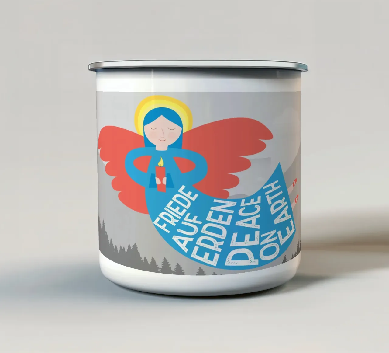 Angeli di Natale - pace in terra tazza in smalto da FrauFrüchtnicht