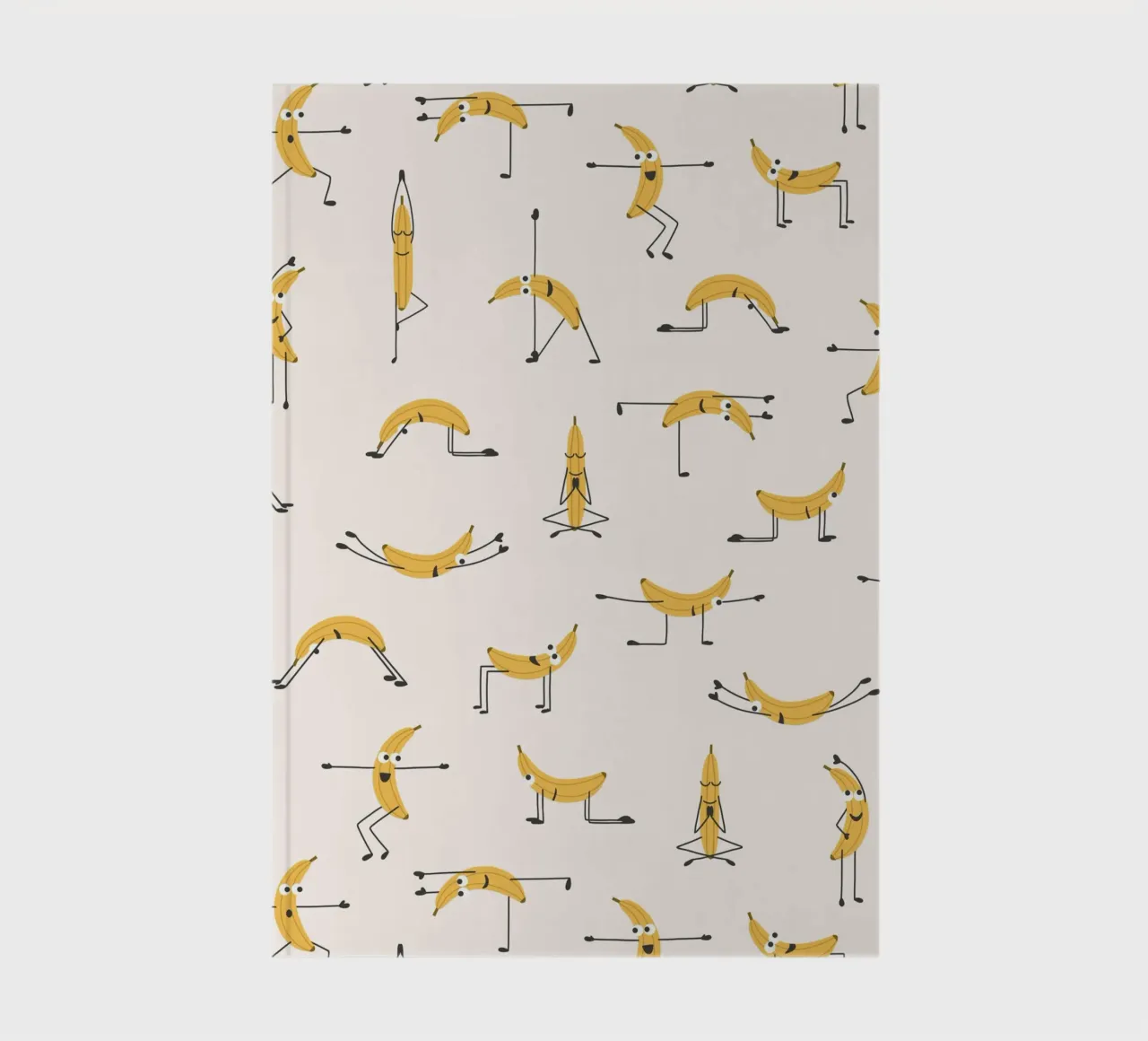 Banana Yoga | Fun playful pattern design for yogis notebook by Kathrin Woo Design