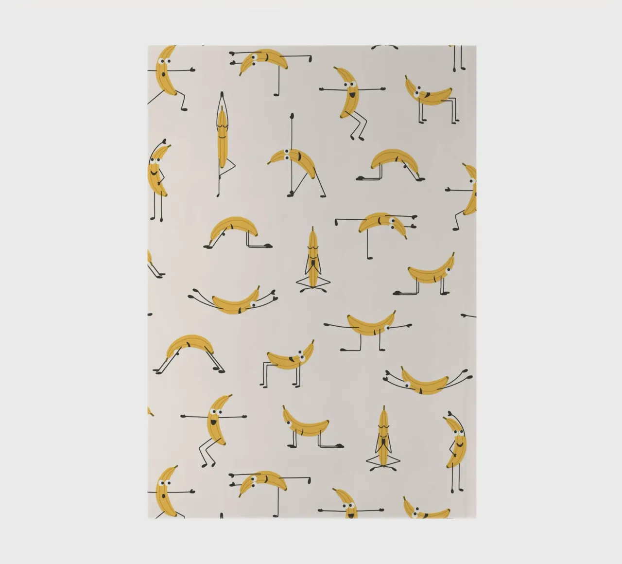 Banana Yoga | Fun playful pattern design for yogis notebook by Kathrin Woo Design