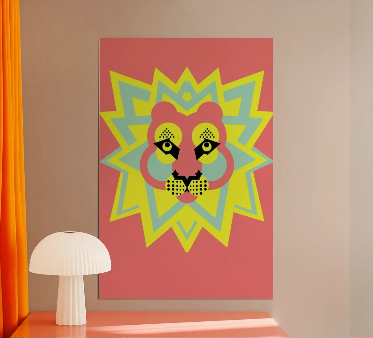Lion King poster con telaio in legno da Gareth Pollock Design
