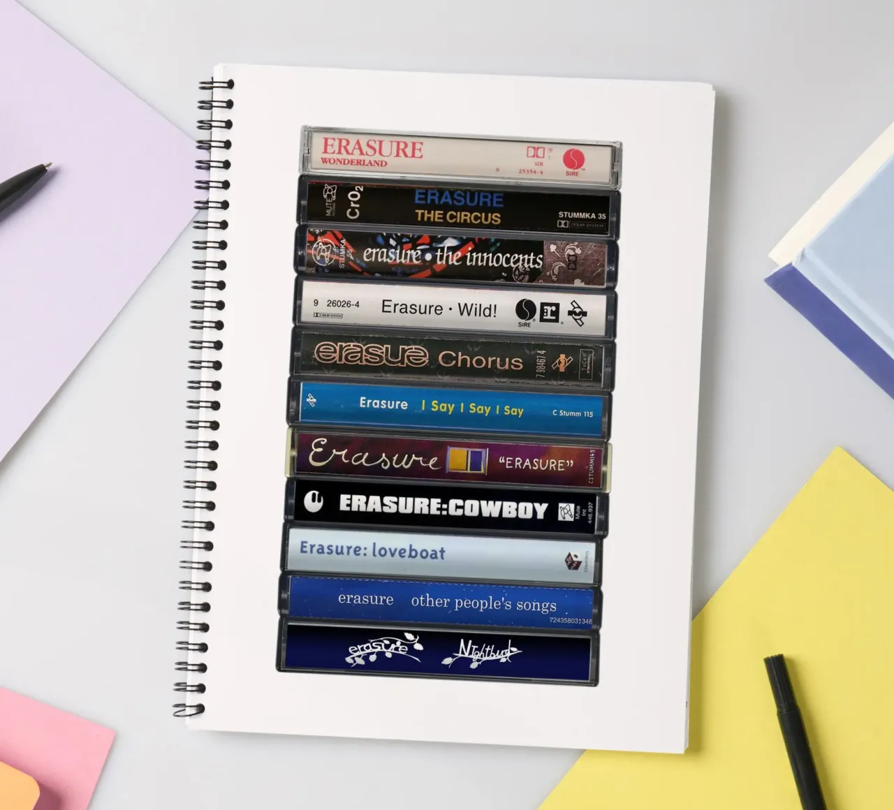 Erasure - Collected Albums - Cassette Print spiral notebook by MrMustardPrints