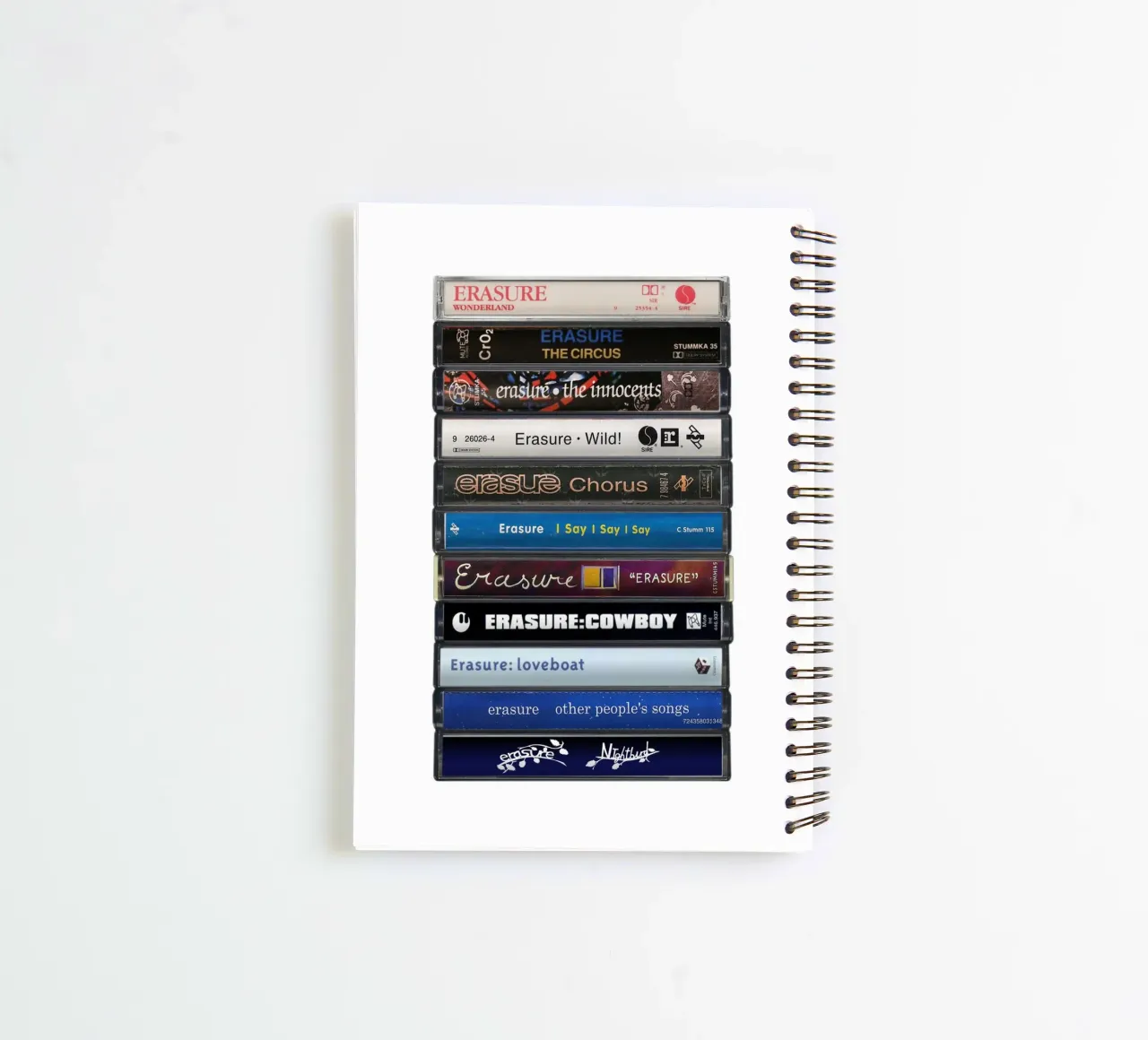 Erasure - Collected Albums - Cassette Print spiral notebook by MrMustardPrints