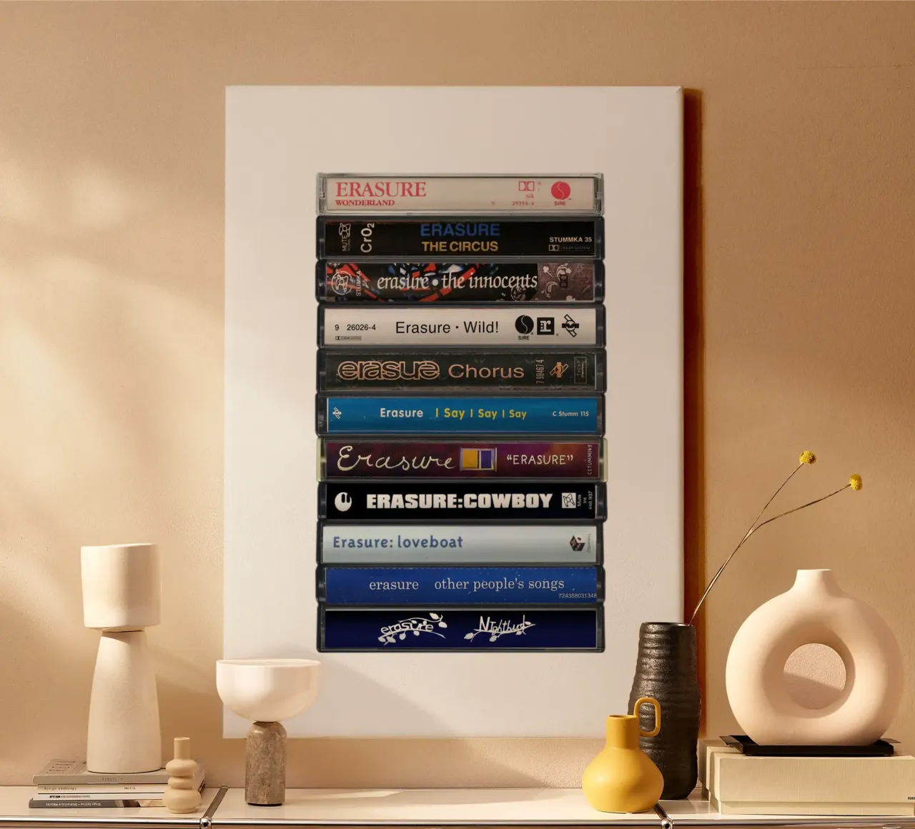 Erasure - Collected Albums - Cassette Print canvas by MrMustardPrints