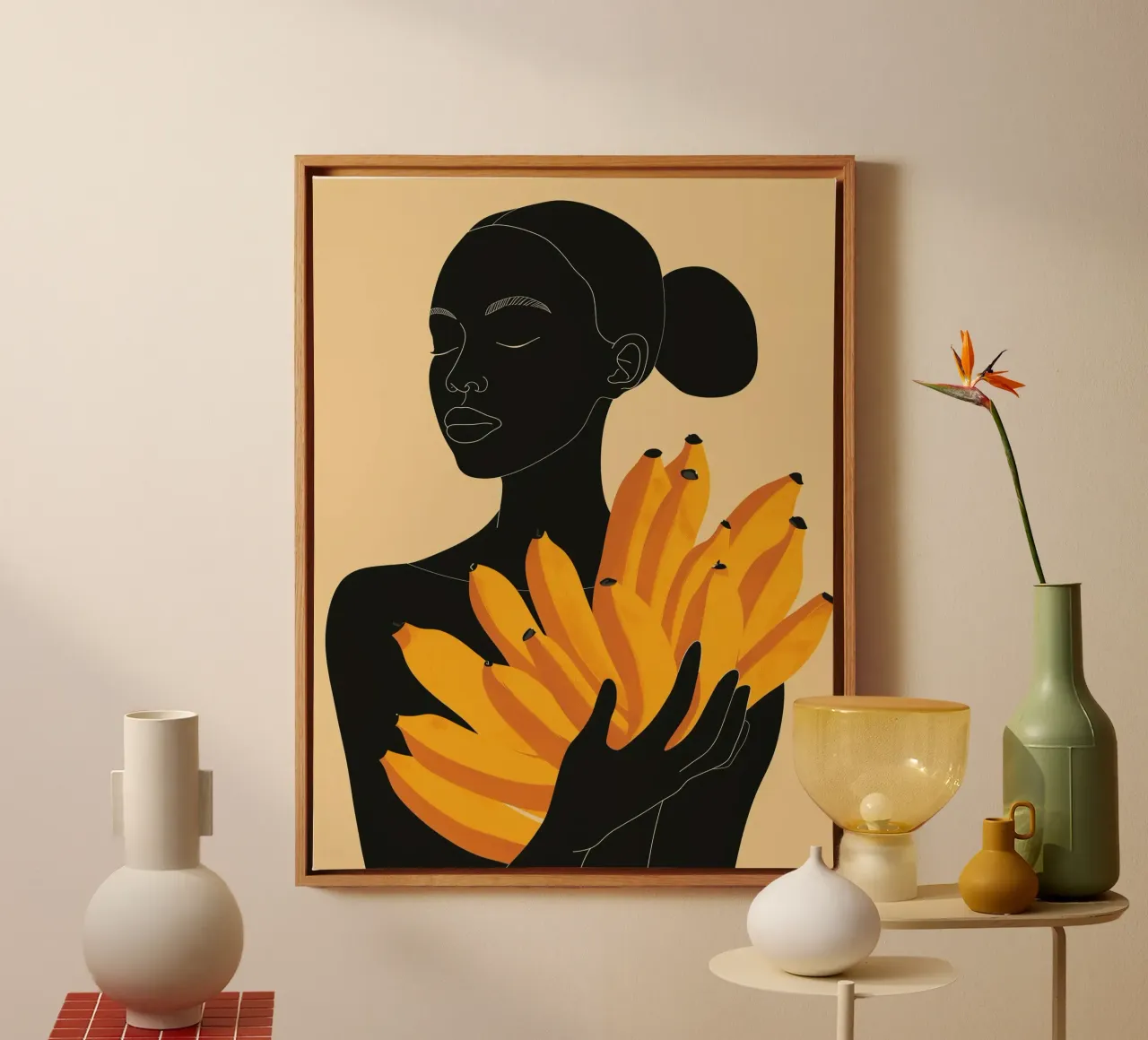 Rijpe bananen voor u | Afrikaanse elegantie canvas met Baklijst van Autofocus