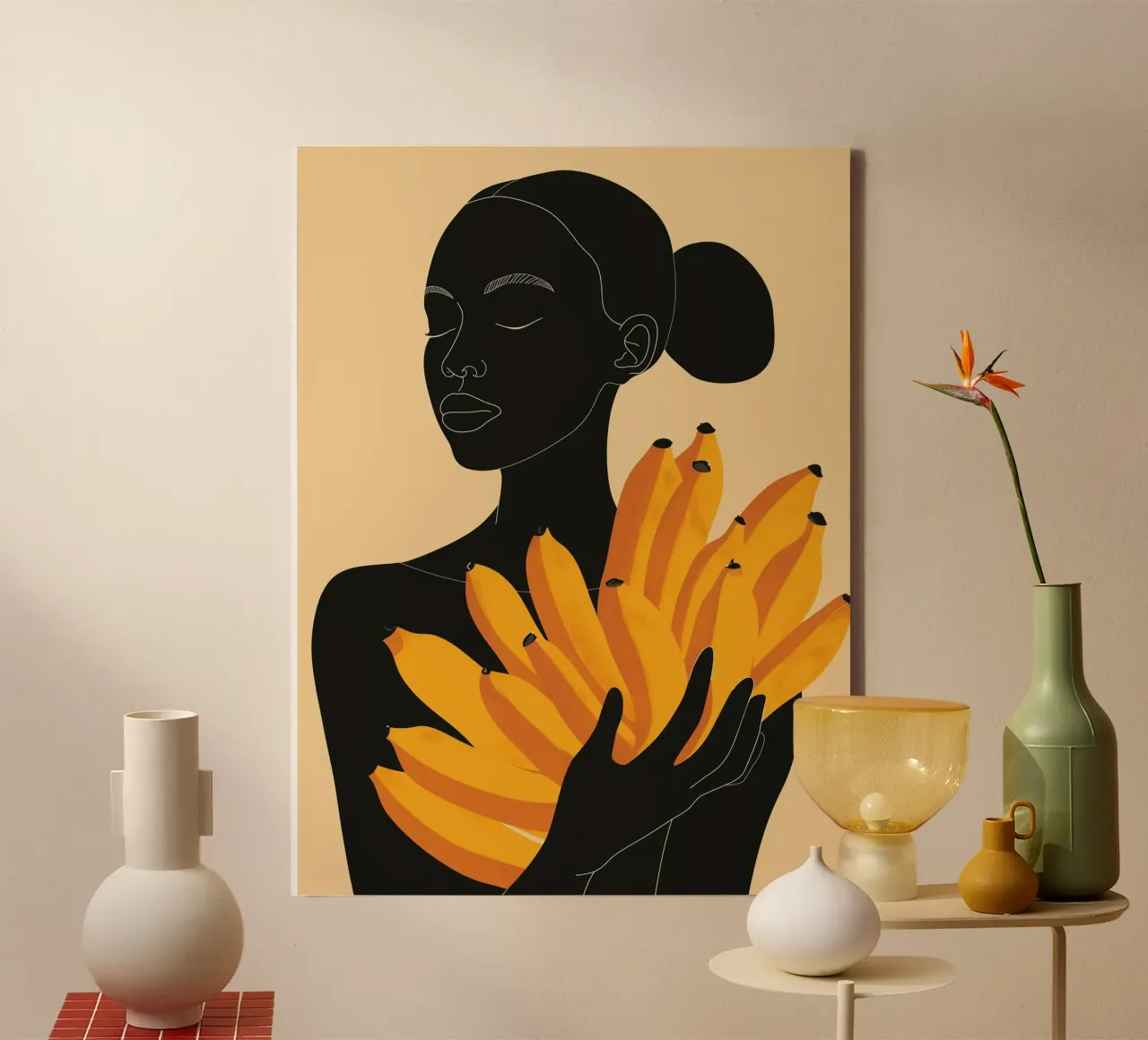 Rijpe bananen voor u | Afrikaanse elegantie canvas met Baklijst van Autofocus
