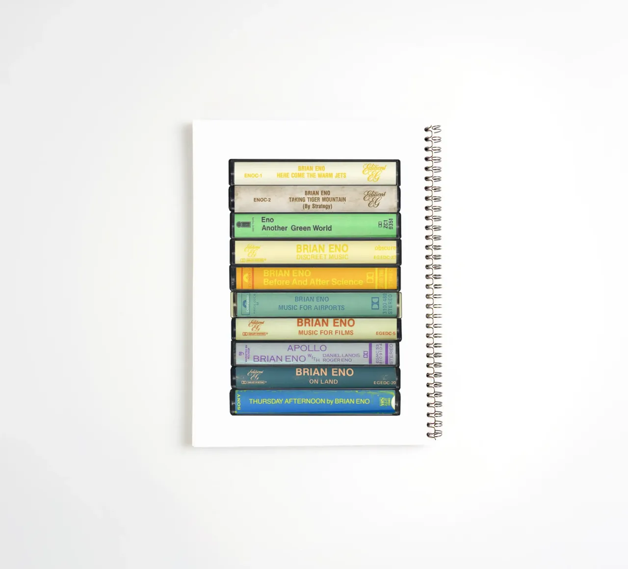 Brian Eno - Collected Albums - Cassette Print spiral notebook by MrMustardPrints