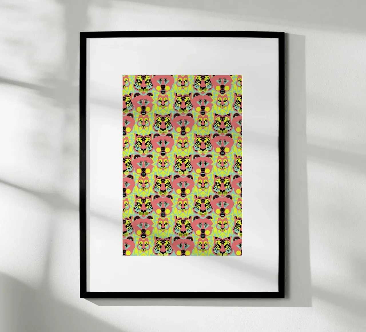 Lions and Tigers And Bears poster con telaio in legno da Gareth Pollock Design