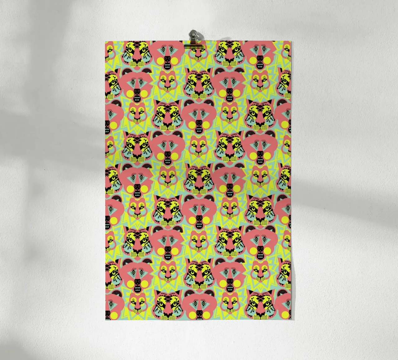 Lions and Tigers And Bears poster con telaio in legno da Gareth Pollock Design